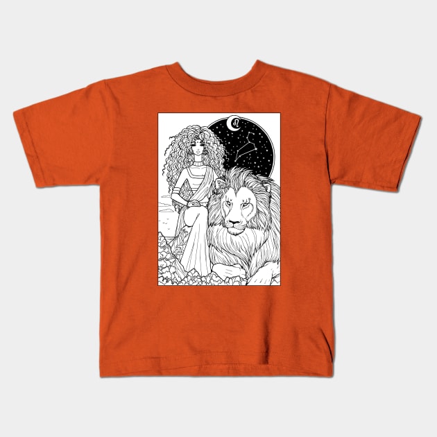 Indian Leo Kids T-Shirt by OlgaMaletina